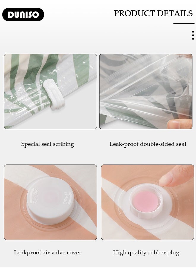 DUNISO - Combo Vacuum Storage Bag with Electric Pump, 3 Pack((1 Large + 1Medium + 1 Small) of Reusable Compression Bags, Double Zip Seal Special-Grip Clip,Travel Vacuum Sealer Bags, Space Saver Bags for Clothes, Mattress, Blanket, Pillows, Compression - Image 1
