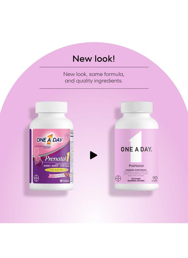 ONE A DAY Women's Prenatal 1 Multivitamin، مكمل غذائي قبل وأثناء وبعد الحمل، يحتوي على فيتامينات A وC وD وE وB6 وB12 وOmega-3 DHA، 90 قطعة (قد تختلف العبوة) - pzsku/Z386B612D9B4C413E9032Z/45/_/1739882490/158d907f-44f8-4632-84c2-30b71c60acea