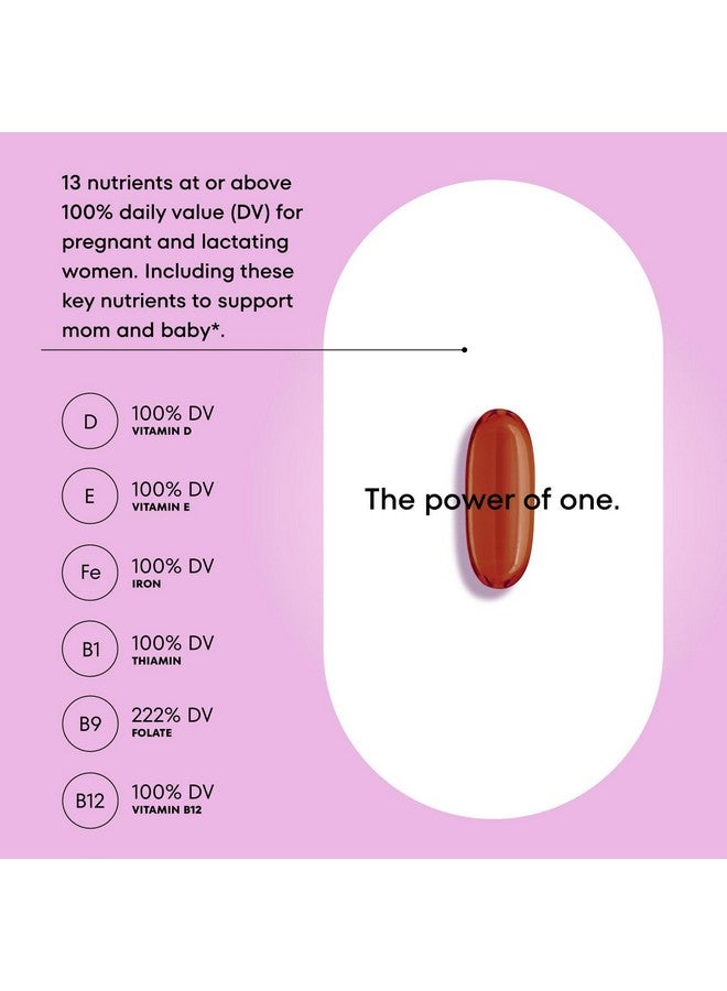 ONE A DAY Women's Prenatal 1 Multivitamin, Supplement for Before, During, and Post Pregnancy, Including Vitamins A, C, D, E, B6, B12, and Omega-3 DHA, 90 Count (Packaging May Vary) - Image 3