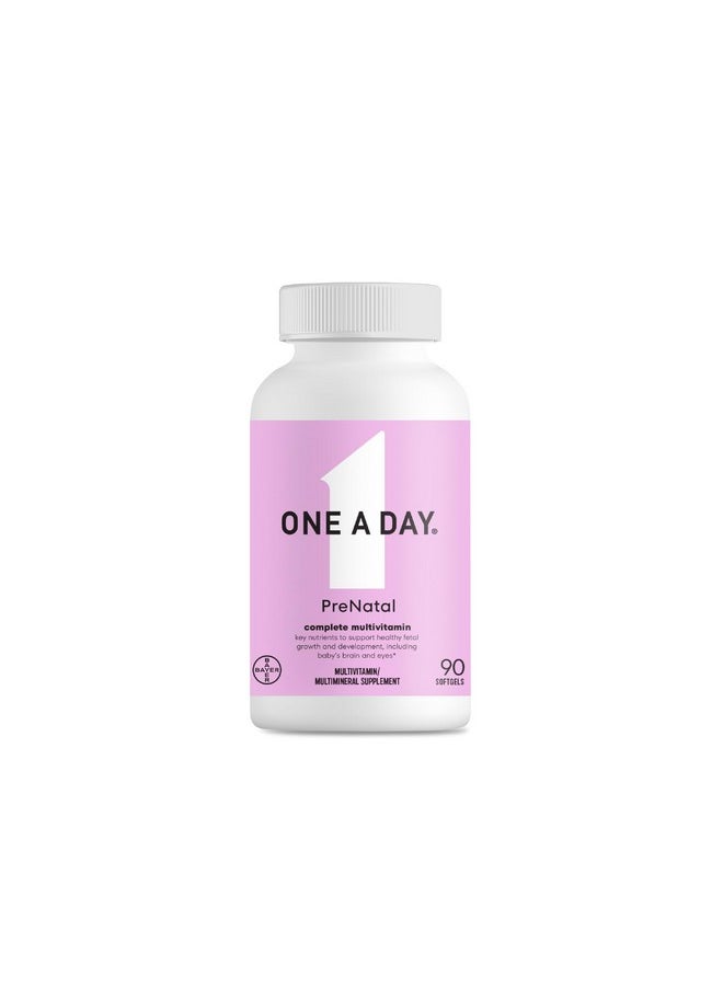 ONE A DAY Women's Prenatal 1 Multivitamin، مكمل غذائي قبل وأثناء وبعد الحمل، يحتوي على فيتامينات A وC وD وE وB6 وB12 وOmega-3 DHA، 90 قطعة (قد تختلف العبوة) - pzsku/Z386B612D9B4C413E9032Z/45/_/1739882918/09d26e69-6a16-4e21-ad31-9e4249adff08