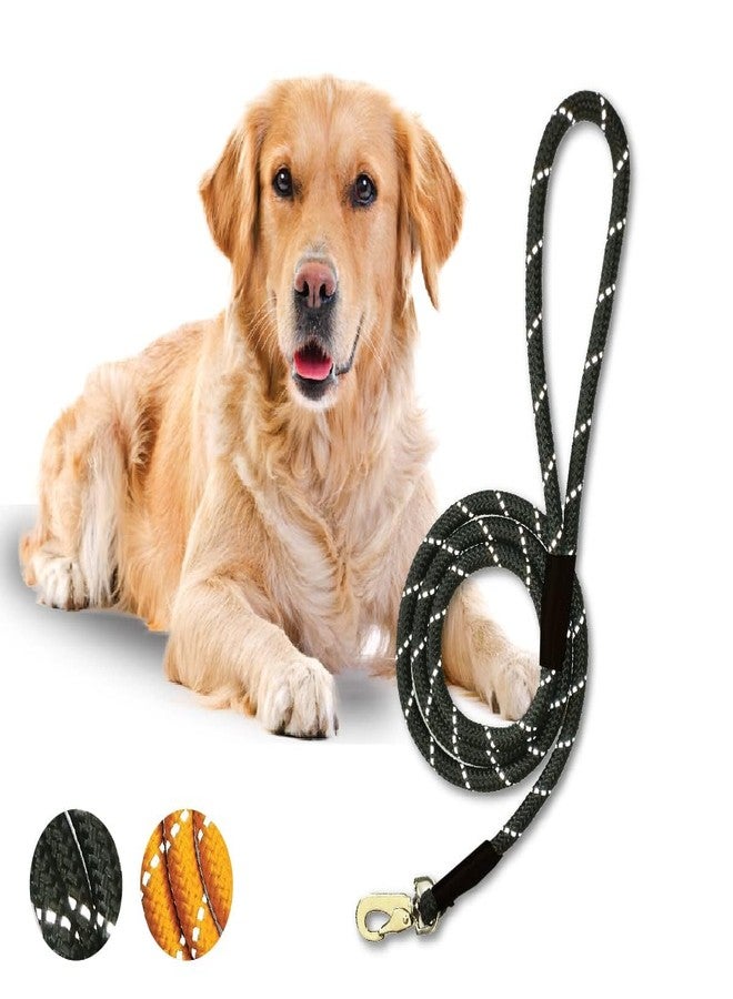Blumfye Heavy Duty Dog Leash, 1.5m Reflective Nylon Rope, 18mm Thick, Padded Handle, Metal Hook, Orange - Image 3