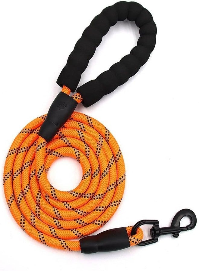Blumfye Heavy Duty Dog Leash, 1.5m Reflective Nylon Rope, 18mm Thick, Padded Handle, Metal Hook, Orange - Image 2