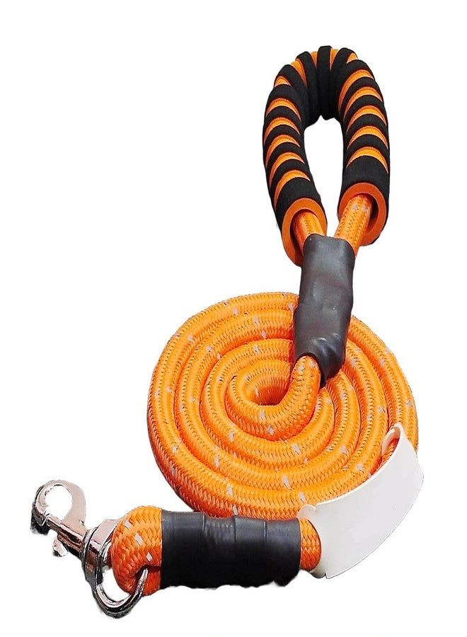 Blumfye Heavy Duty Dog Leash, 1.5m Reflective Nylon Rope, 18mm Thick, Padded Handle, Metal Hook, Orange - Image 1