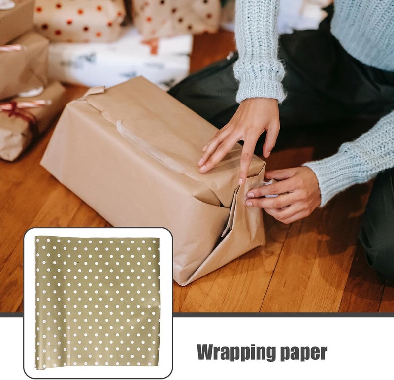 VINTORKY Gold Polka Dot Wrapping Paper Roll, Elegant Packaging Tissue for Birthday, Valentine’s Day, Shower and Holiday Occasion Decoration - Image 3
