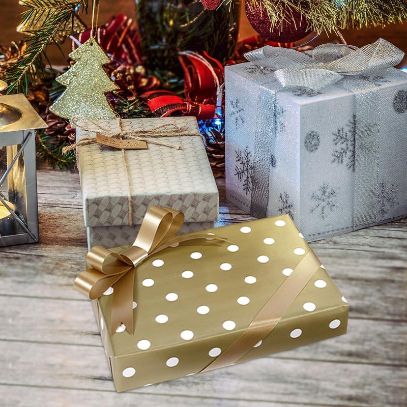 VINTORKY Gold Polka Dot Wrapping Paper Roll, Elegant Packaging Tissue for Birthday, Valentine’s Day, Shower and Holiday Occasion Decoration - Image 4