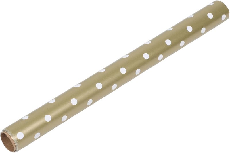 VINTORKY Gold Polka Dot Wrapping Paper Roll, Elegant Packaging Tissue for Birthday, Valentine’s Day, Shower and Holiday Occasion Decoration - Image 1