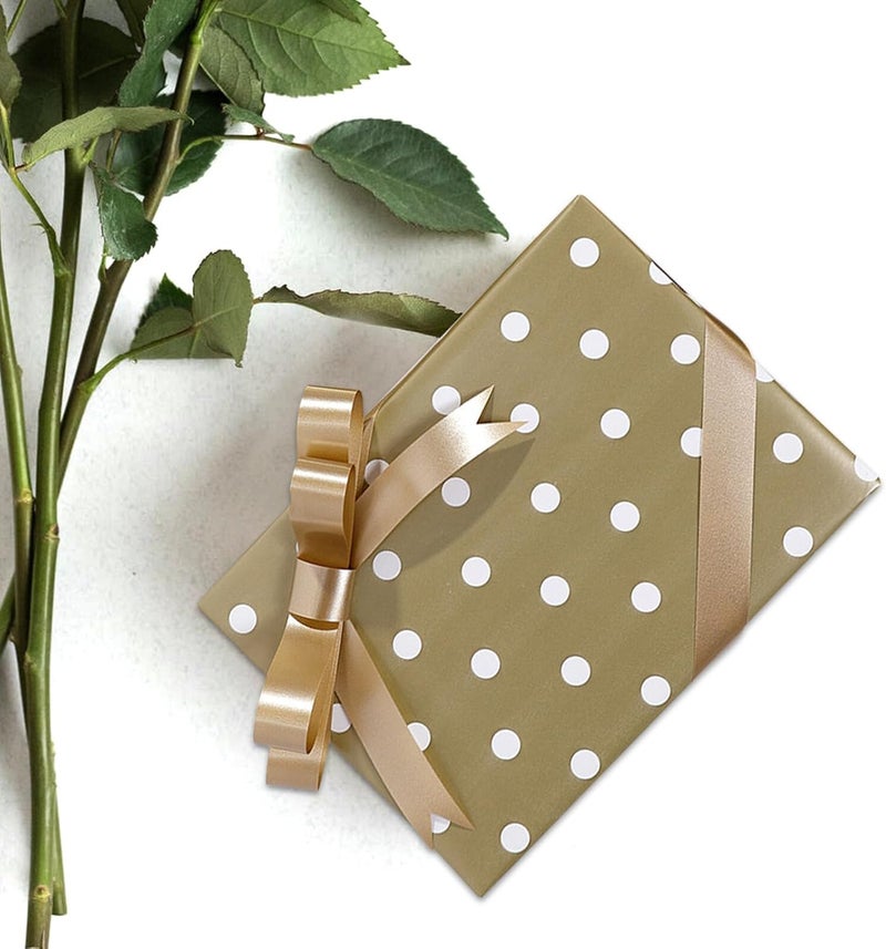 VINTORKY Gold Polka Dot Wrapping Paper Roll, Elegant Packaging Tissue for Birthday, Valentine’s Day, Shower and Holiday Occasion Decoration - Image 5