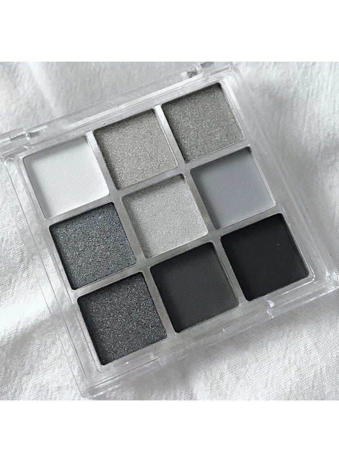 Yeweian Black Smokey Eyeshadow Palette Eye Black Makeup 9 Colors Black Silver Gray White Eyeshadow Makeup Palette Waterproof Cool Toned Matte Glitter Eyeshadow Palette Sombras De Ojos Profesional - Image 1