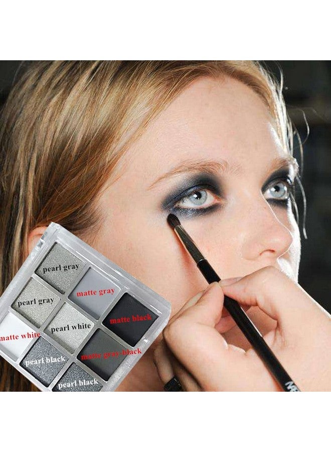 Yeweian Black Smokey Eyeshadow Palette Eye Black Makeup 9 Colors Black Silver Gray White Eyeshadow Makeup Palette Waterproof Cool Toned Matte Glitter Eyeshadow Palette Sombras De Ojos Profesional - Image 3