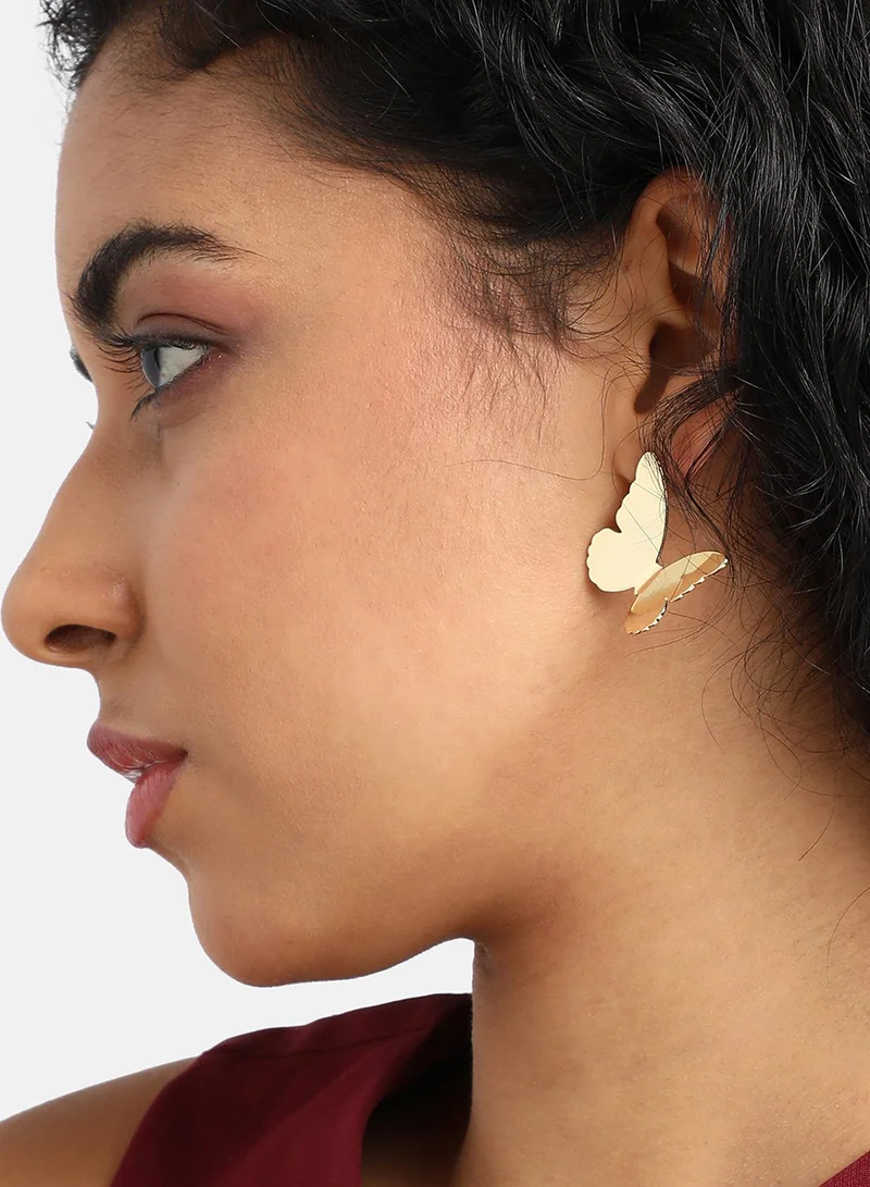 سوهي الحد الأدنى من أقراط الفراشة - الذهب