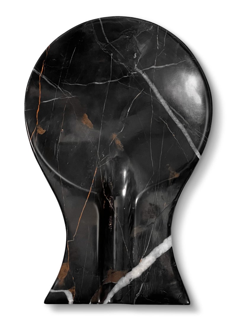 TheWolfard Luxury Handmade Multi Black Marble Spoon Rest for Kitchen Counter Cooking Utensil Holder for Stove Top Spatula Tongs Keeper Countertop Spoon Holder