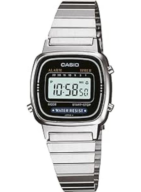 Casio La670Wa 1DF Quartz Digital Watch with Stainless Steel Band for Women, Multicolor