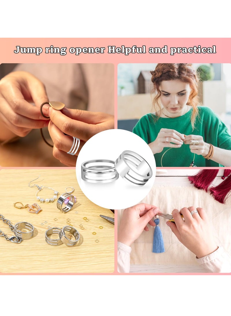 Jump Ring Opening Tool, Closing Tool Rings, 4 Pcs Steel Jump Rings Opener Circle Jump Rings for Jewelry Making Supplies and Necklace Repair, DIY Making Supplies Repair - Image 2