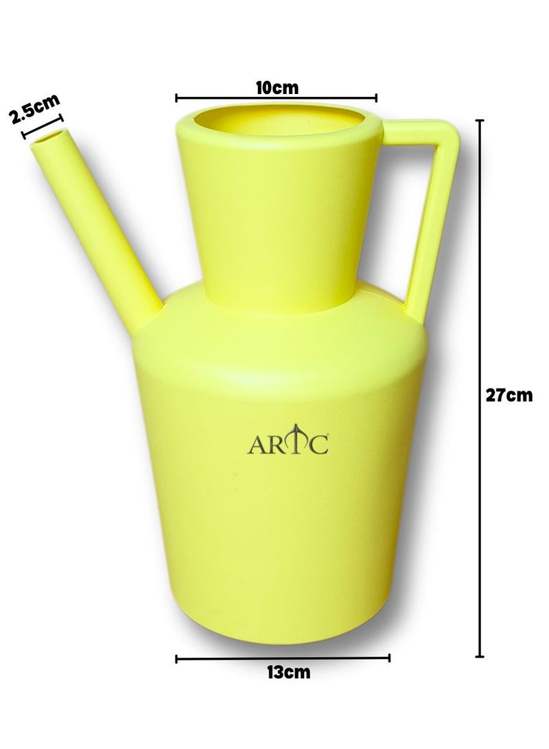 ARTC ARTC Plastic Ibrik for Bathroom & Multipurpose Use – Water Jug for Washroom, Garden, Plants, Home, Indoor & Outdoor Cleaning, Hand Washing – Durable, Lightweight, Portable Watering Can, Ideal for Picnic, Camping, Travel, Yellow - Image 2