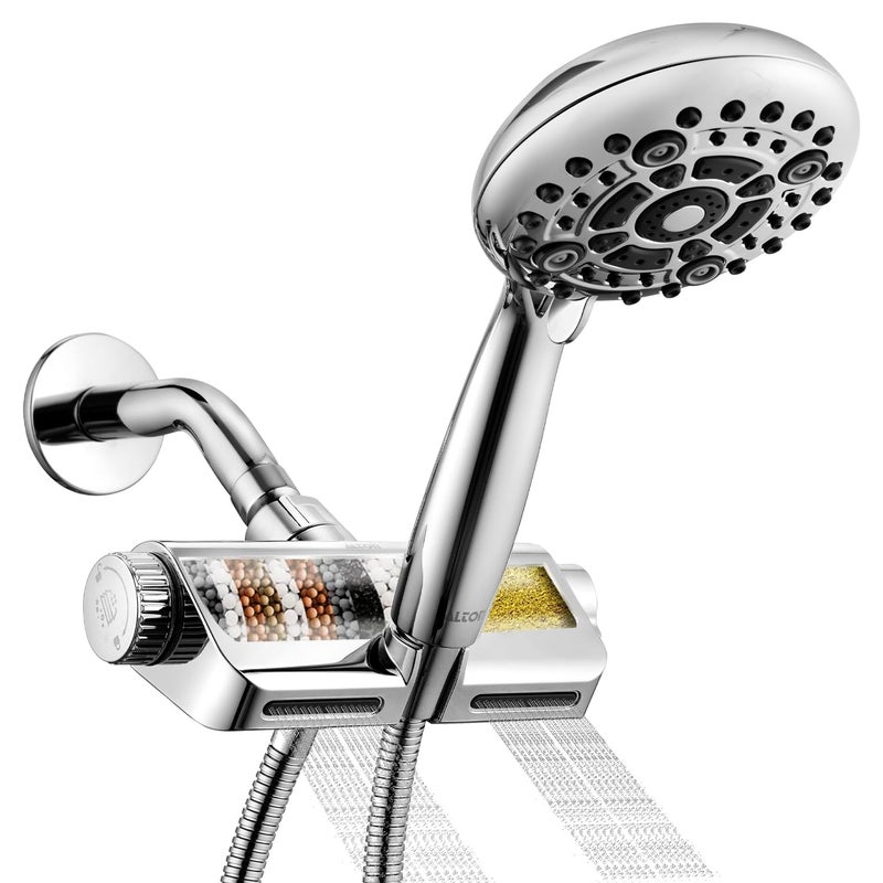 Alton ALTON SHR22525 Filtered Shower Head with Hand Shower Dual 2in1 Shower System with 6Function Hand Shower Filter Shower Hard Water Softener Overhead Shower Filter Chrome - Image 1
