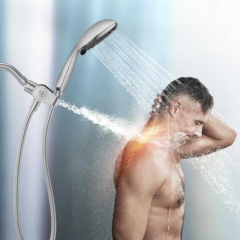 Alton ALTON SHR22525 Filtered Shower Head with Hand Shower Dual 2in1 Shower System with 6Function Hand Shower Filter Shower Hard Water Softener Overhead Shower Filter Chrome - Image 2