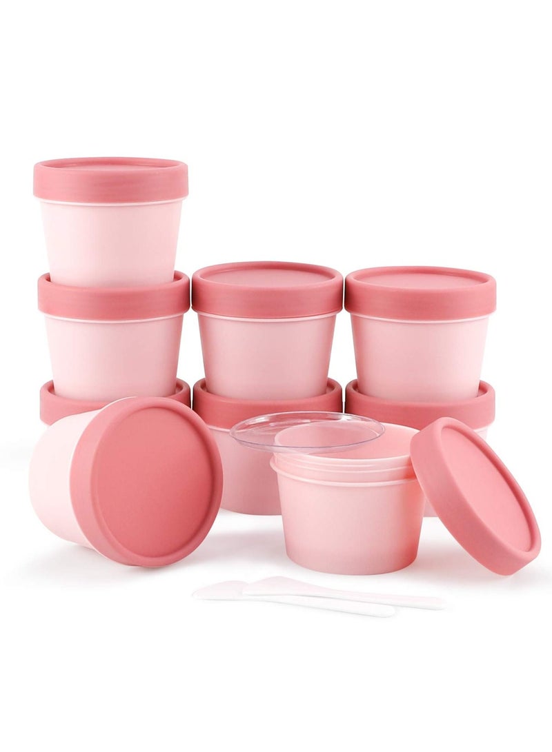 سيوسي 8 قطع من أوعية مستحضرات التجميل الفارغة المقاومة للتسرب حاوية بلاستيكية واسعة الفم مع أغطية مقببة لمنتجات التجميل التي يمكنك صنعها بنفسك وتخزين مستحضرات التجميل أثناء السفر، خالية من مادة BPA، 100 مل - Image 1