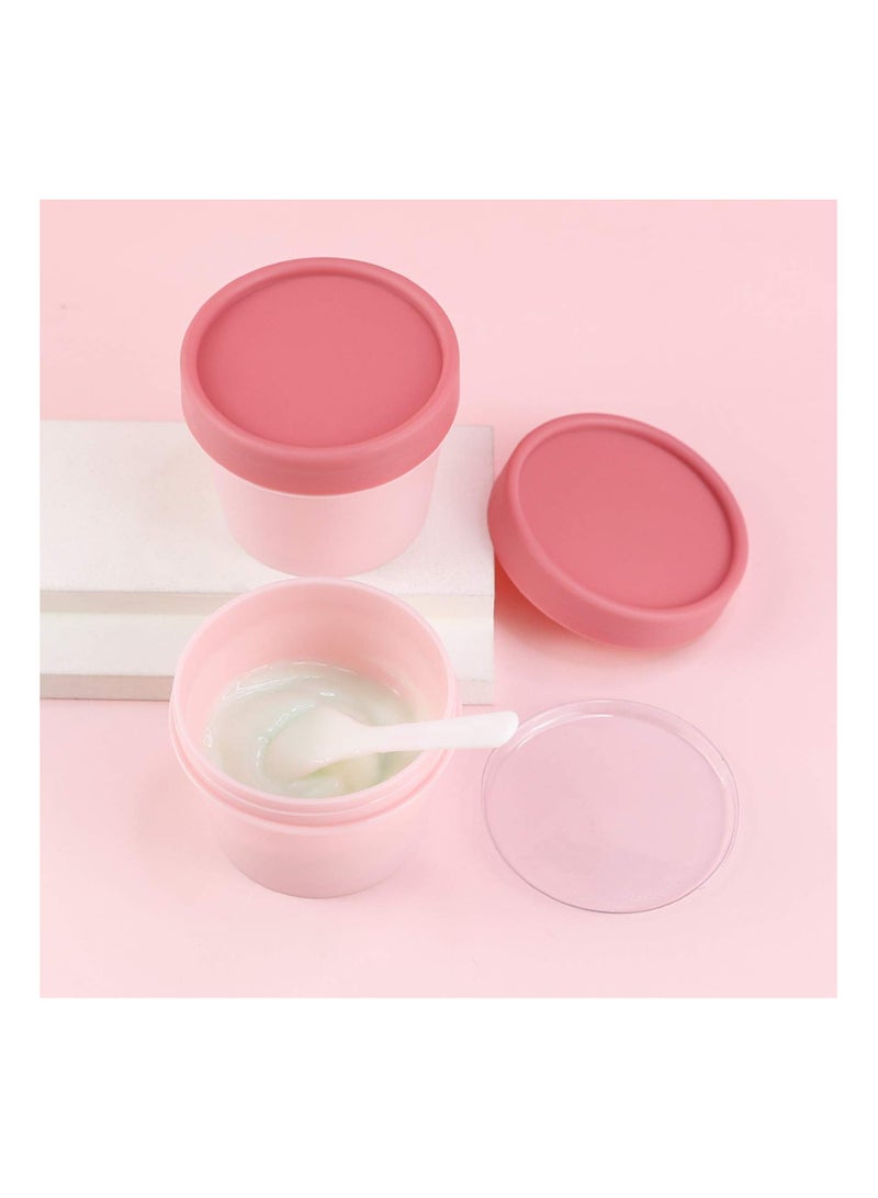 سيوسي 8 قطع من أوعية مستحضرات التجميل الفارغة المقاومة للتسرب حاوية بلاستيكية واسعة الفم مع أغطية مقببة لمنتجات التجميل التي يمكنك صنعها بنفسك وتخزين مستحضرات التجميل أثناء السفر، خالية من مادة BPA، 100 مل - Image 3