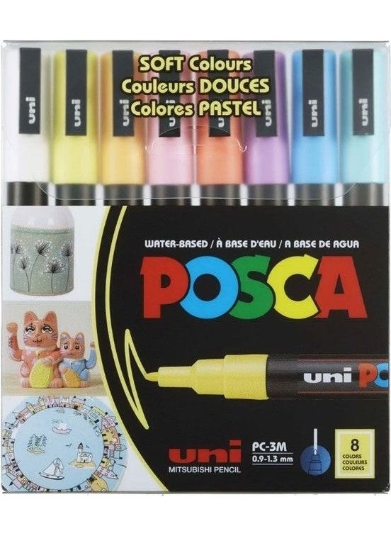 Uni-posca Soft Colors 8 Li 09-1.3 mm 