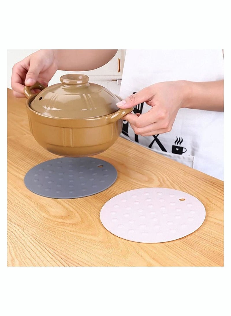 Silicone Insulation Pad, Heat Resistant Round Pot Coasters for Pots, Multifunctional Non-Slip Mat, Kitchen, Hot Dining Table 4 Pieces  - Image 4