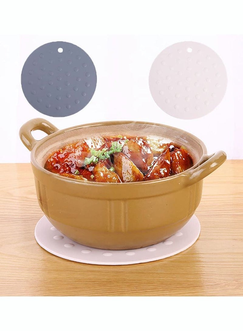 Silicone Insulation Pad, Heat Resistant Round Pot Coasters for Pots, Multifunctional Non-Slip Mat, Kitchen, Hot Dining Table 4 Pieces  - Image 3