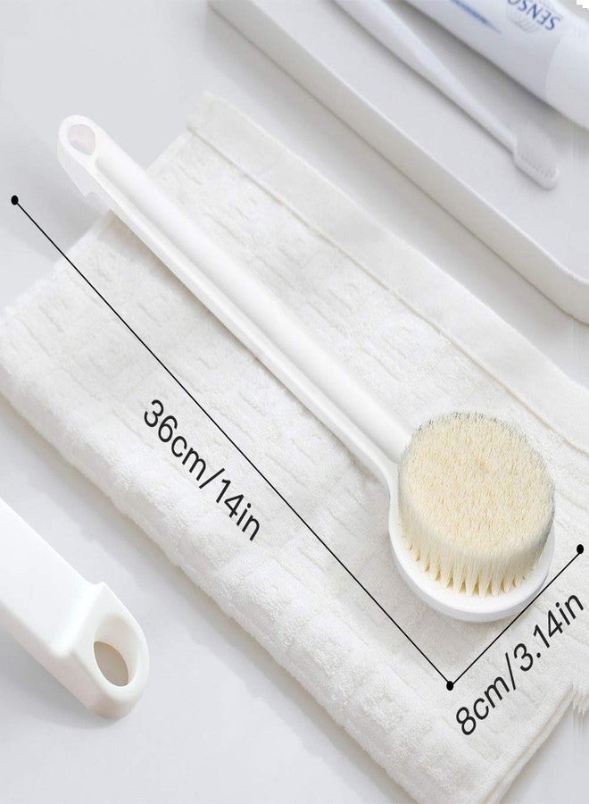 KUNFAIT Plastic Body Bath Brush with Bristles | Unisex Back Cleaning Scrubber with Long Handle | Massage Shower Brush | - Image 2