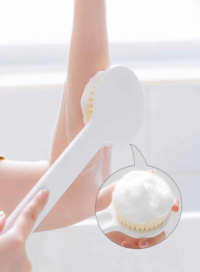 KUNFAIT Plastic Body Bath Brush with Bristles | Unisex Back Cleaning Scrubber with Long Handle | Massage Shower Brush | - Image 4