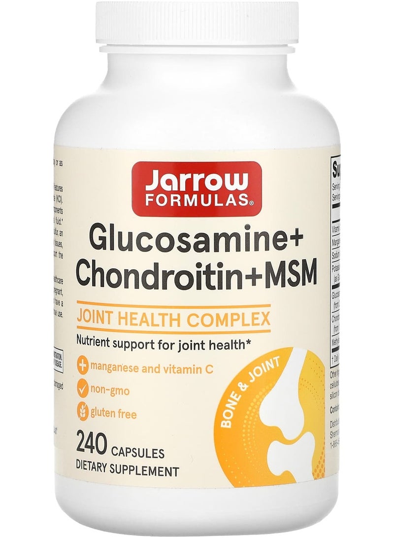 jarrow formulas Glucosamine + Chondroitin + MSM, 240 Capsules