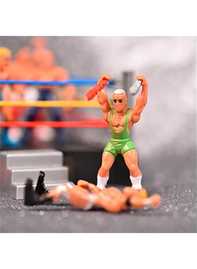2 Set Mini Wrestling Playset With Action Figures And Accessories,Wrestling Toys For Kids,Wrestler Warriors Toys With Realistic Accessories,Fun Miniature Fighting Action Figures,Gift For Boys And Gir  - Image 3