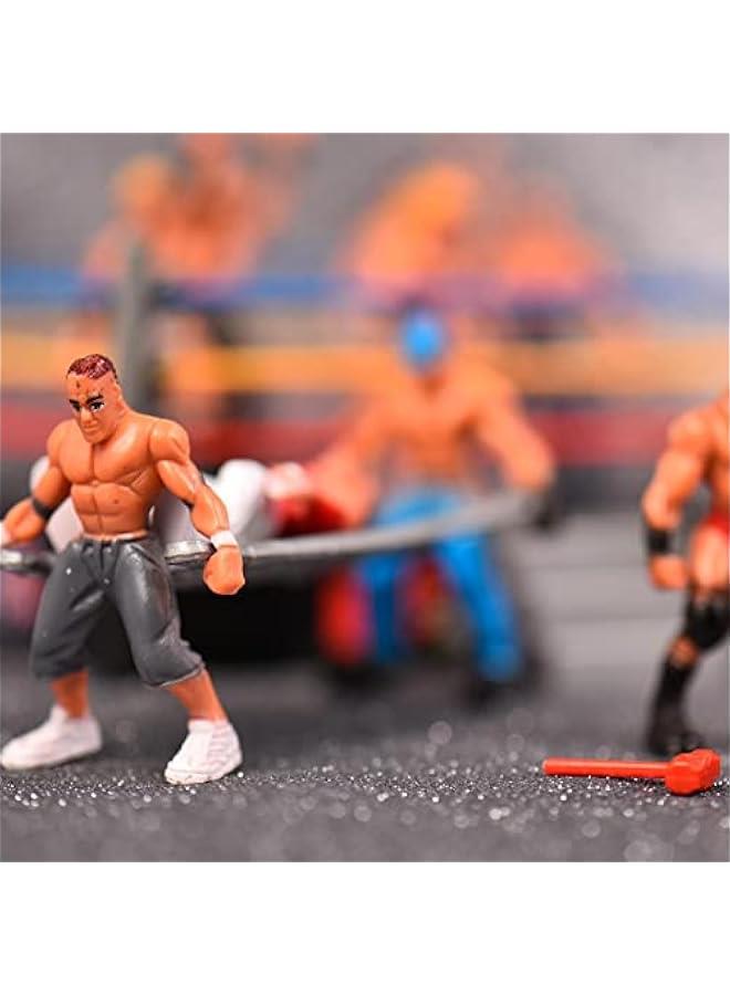 2 Set Mini Wrestling Playset With Action Figures And Accessories,Wrestling Toys For Kids,Wrestler Warriors Toys With Realistic Accessories,Fun Miniature Fighting Action Figures,Gift For Boys And Gir  - Image 4