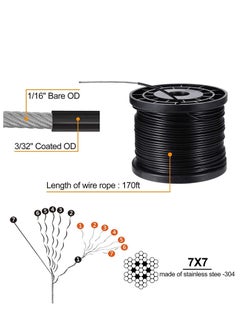 Generic String Light Hanging Kit with 170ft Coated Stainless Steel 304 Tension Wire Rope Outdoor Guide kit Lights Suspension  - Image 3