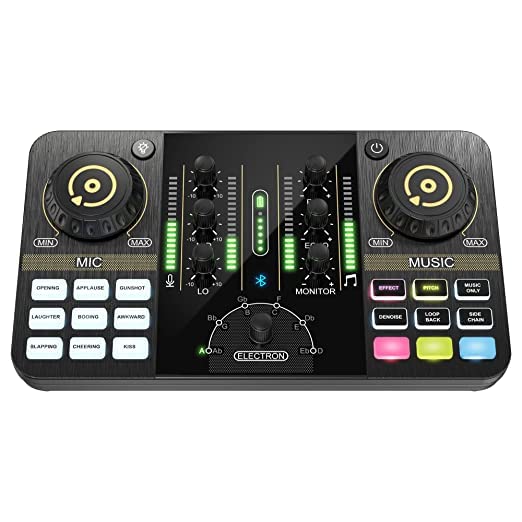 Audio Array AI-03 Professional Sound Card with Bluetooth | Podcast Production Setup with 4 mic input & 4 outputs | +48V phantom power, PC/Mac connectivity | 6-8hr Battery | Streaming, Singing & Gaming - Image 1