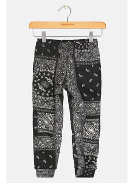Originals by Brooklyn Cloth Kids Boy Paisley Print Sweatpants, Black Combo  - Image 2