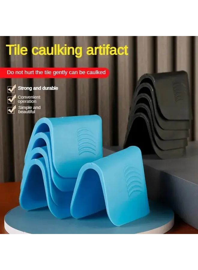 Blue 3pcs Professional Caulking Finisher Tool Smooth Tile Grout Scraper Handheld Polyurethane Caulking Accessory - Image 2