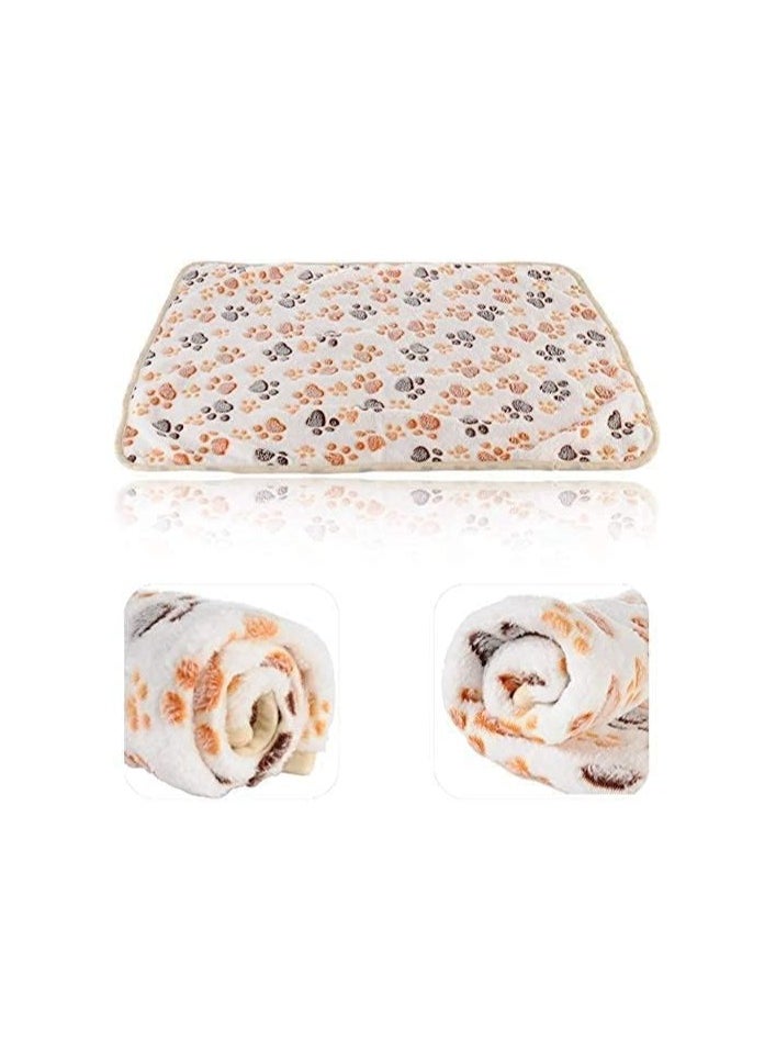 Bukela Pet Blanket, Puppy Blanket Pet Cushion Small Dog Cat Bed Soft Warm Sleep Mat,  Pet Dog Cat Puppy Kitten Soft Blanket Warm Bed Mat Paw Print Cushion, Suitable for All Kinds of Domestic Pets  - Image 2
