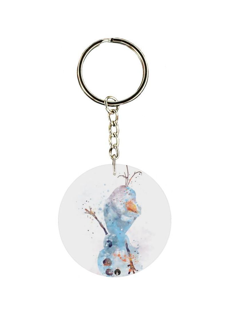 RKN Double Sided Snowman Cartoon Printed Keychain