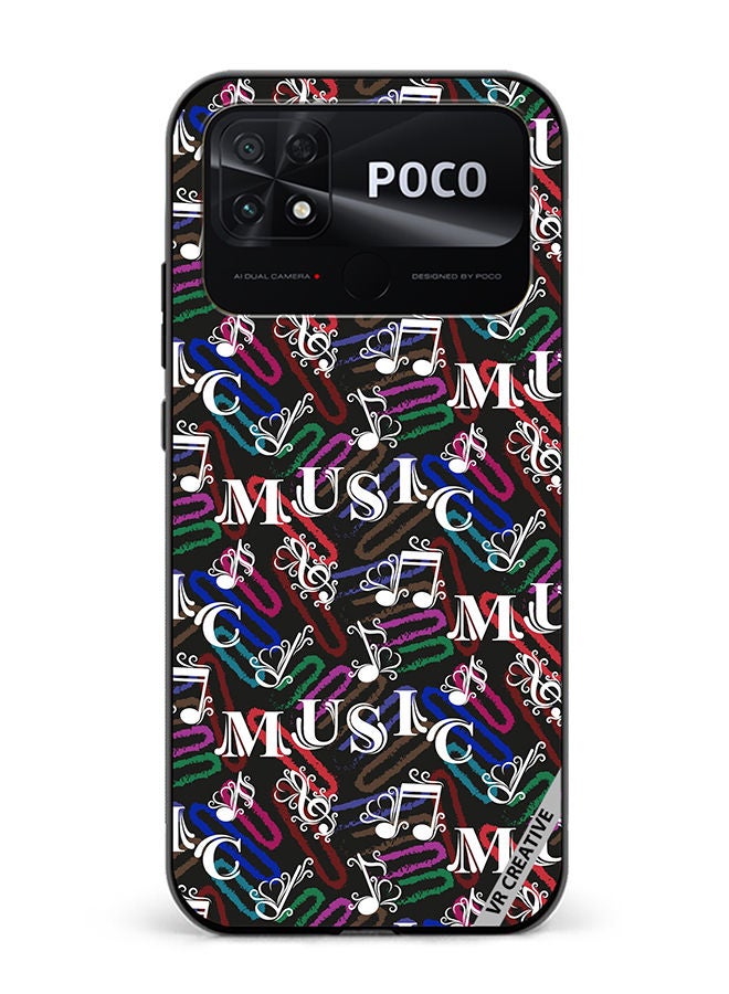 VR CREATIVE Protective Case Cover For Xiaomi Poco C40 Music Pattern Design Multicolour - Image 1