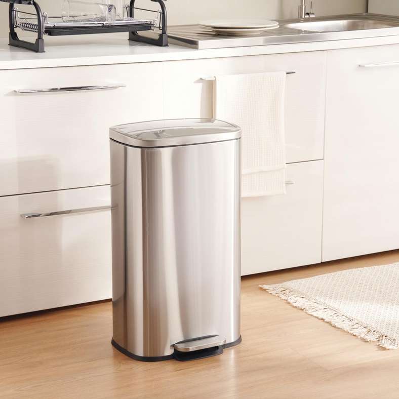 Bucknor Pedal Bin Fingerprint Resistant30L 35x31.5x60.2cm - Chrome