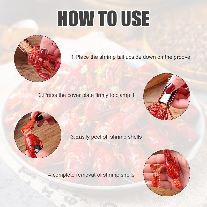 panthra 5 Pcs of Crawfish Peeler Tool,Crawfish Tail Remover Tool,Stainless Steel,Small and Portable,Practical and Labor-Saving,Easy to Remove the Shell - Image 2