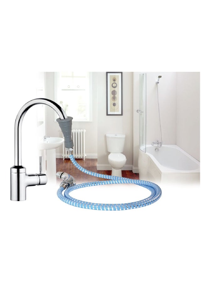 Traveller Chattaf Portable Travel Chattaf with Hose Silver and Blue 1.8 m TS-001  - Image 2