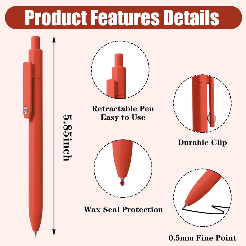 Vitoler Gel Pens,8 pcs Fine Point Pens,0.5 mm Black Ink Pen Quick-Dry,Smooth Writing Pen for Journaling Bible School Office Supplies,Gifts for Women - Image 5