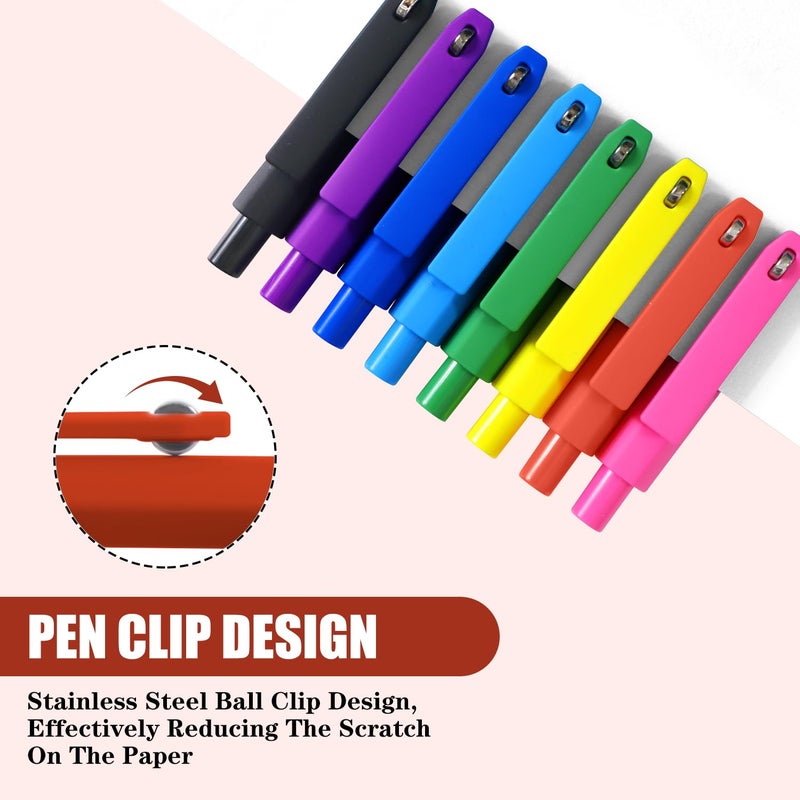Vitoler Gel Pens,8 pcs Fine Point Pens,0.5 mm Black Ink Pen Quick-Dry,Smooth Writing Pen for Journaling Bible School Office Supplies,Gifts for Women - Image 2