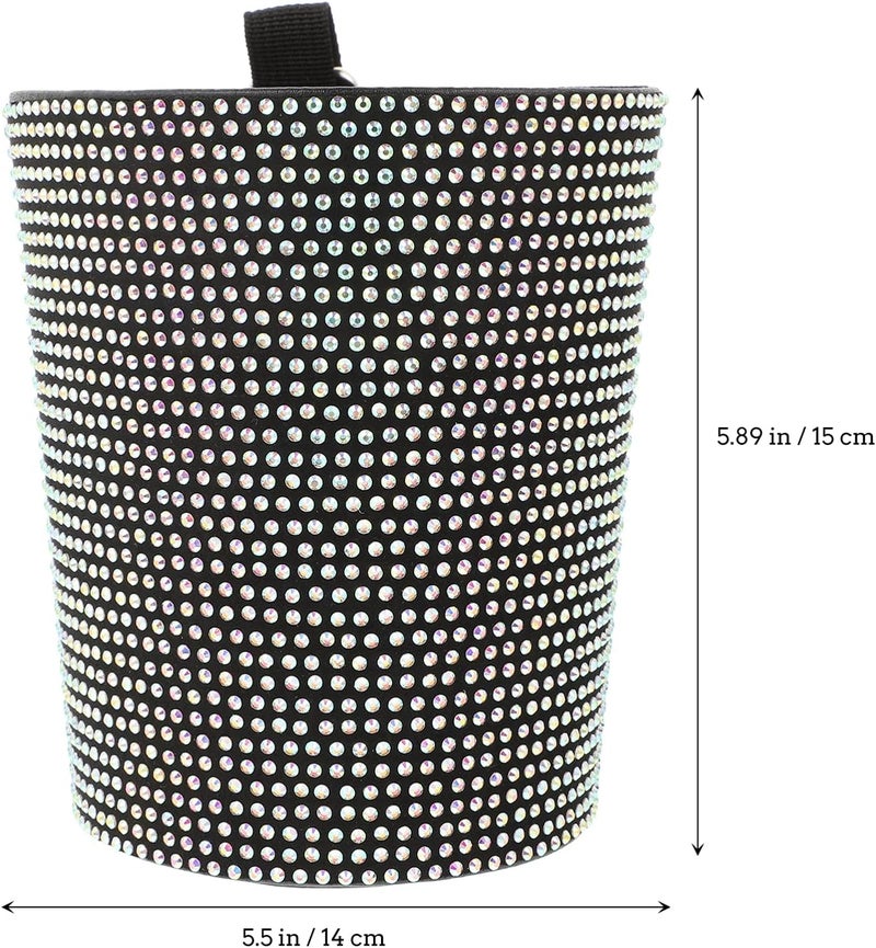 FAVOMOTO 1pc Car Garbage Cup Multi-functional Storage Box for Auto Rubbish Rhinestone Design for Keeping Vehicles Clean and Organized - Image 5