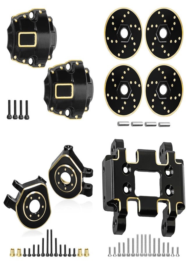 LRFHL Brass Upgrade Kit Brass Wheel Weights Hex Adapter Steering Knuckles Skid Plate Diff Covers RC Upgrade Parts for 1/32 Redcat Ascent-32 - Image 1