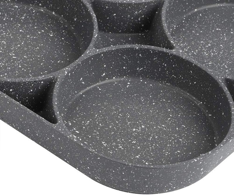 ويوبلز مقلاة بيض سعة 4 أكواب، مقلاة بيض من سبائك الألومنيوم غير لاصقة، مقلاة فطائر إفطار بمقبض لتحضير البيض والهامبرغر (للاستخدام العام على موقد الحث الحراري) - Image 4