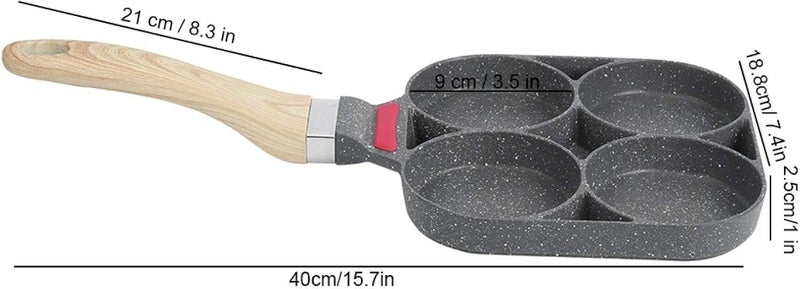 ويوبلز مقلاة بيض سعة 4 أكواب، مقلاة بيض من سبائك الألومنيوم غير لاصقة، مقلاة فطائر إفطار بمقبض لتحضير البيض والهامبرغر (للاستخدام العام على موقد الحث الحراري) - Image 5