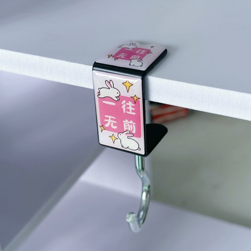Schoolbag Hook Tableside Artifact Adjustable Primary School Students Dormitory Desk Hanging Bag Hook Backpack Special Hook Black [one ahead] school bag hook 