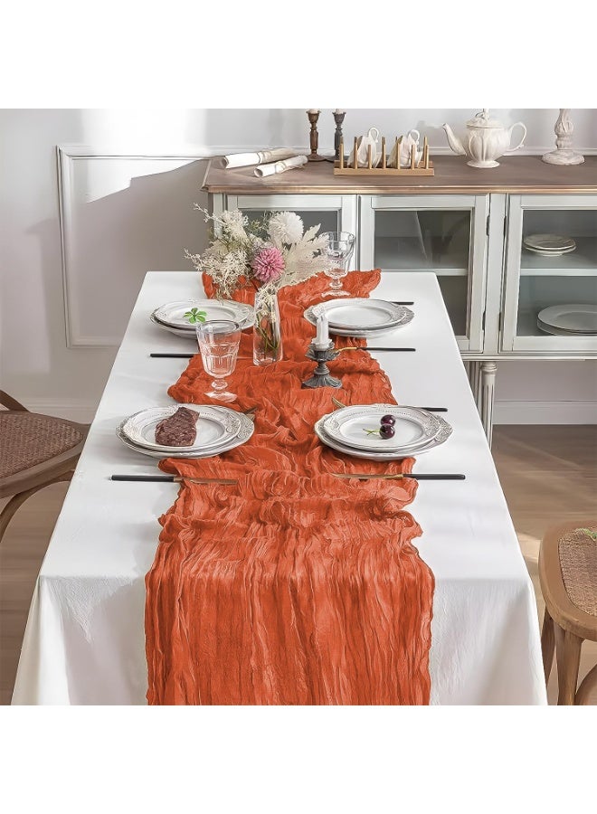 جيج بي في عداء طاولة قطع الجبن، عداء طاولة الزفاف، عداء طاولة بوهو غاوز، ديكور طاولة شفاف روستي 90 × 400 سم - Image 2