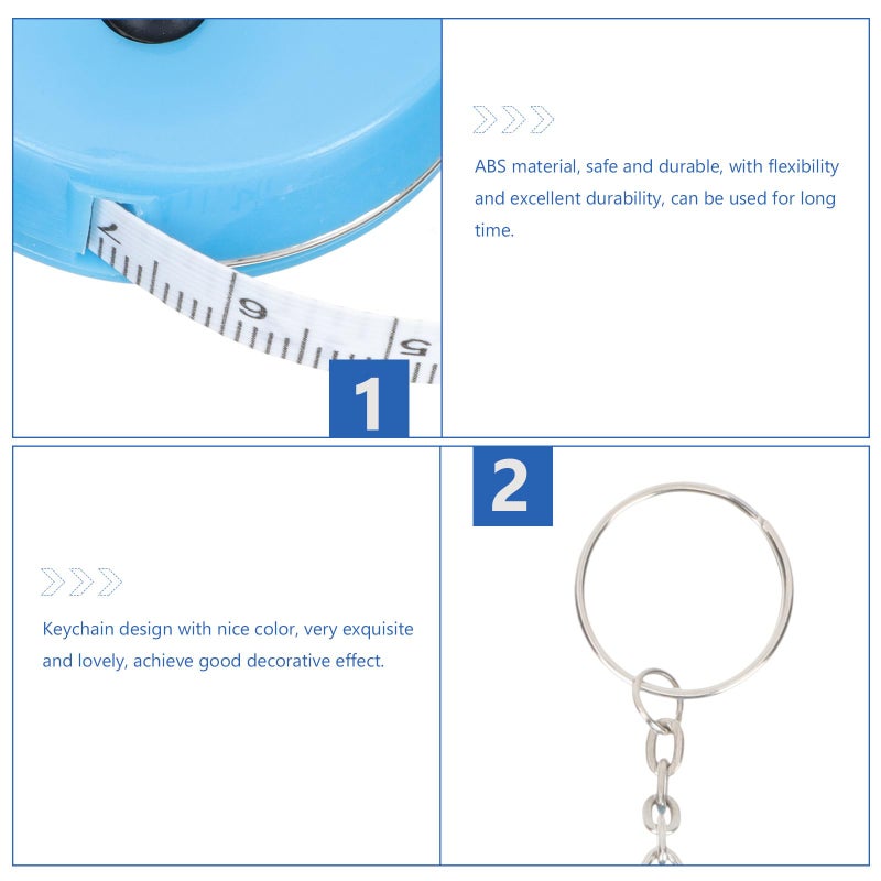 12Pcs Mini Flexible Tape Measure Keyring Set 1 5M Candy Colors For Tailoring Travel - Image 3