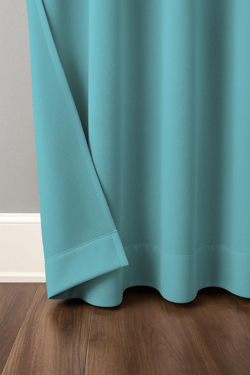 AMALI Elegant Blackout Curtains 2 Panel Set,16 Grommets, Size (L 274 x W 132) cm) for Living Room and Bedroom Shiny Polyester Fabric - Image 2